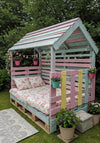 Pastel Pallet Daybed Hut with Pitched Roof