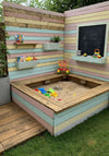 Pastel Pallet Play Corner with Sandpit and Chalkboard