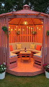 Hexagonal Pallet Gazebo with Built-In Corner Seating