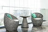 Grey Woven Pod Balcony Set with Cafe Table