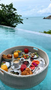 Grey Rattan Round Floating Breakfast Tray