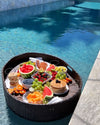 Dark Brown Round Floating Fruit Tray