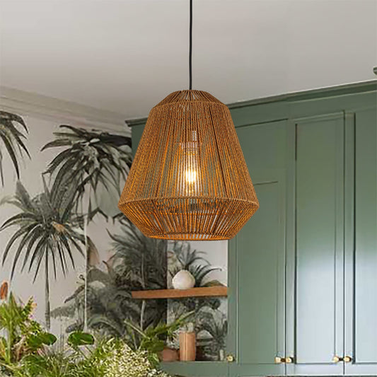 Classic Rattan Cone Pendant Lamp
