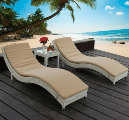 Curved Rattan Lounger – Elegant Design, Built to Last