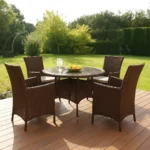 Rattan 4 chairs and 1 tabel